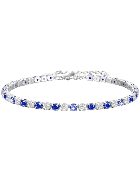 Christmas Jewelry Gifts for Women Girls Teen Tween Daughter Girlfriend Wife Mom Adults Stocking Stuffers for Kids 925 Silver Plated December Birthstone Tennis Bracelets Birthday Ideas