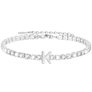 LUNVKY 925 Silver Plated Initial Tennis Bracelets for Women Girls CZ Letter K Bracelet Birthday Christmas Jewelry Gifts Teen Her Adult Girlfriend Wife Mom Stocking Stuffers for Kids Age Ideas
