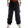 thumbnail image 1 of LUOBANIU Men's Baggy Jeans Hip Hop Jeans Loose fit 90s Vintage Cargo Pants Baggy Fit Denim Pants Fashion Dance Skater Skateboard Pants 025Black 34, 1 of 1