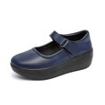 thumbnail image 1 of LUOBANIU Women's Mary Jane Shoes - Platform Wedge Round Toe Ankle Strap Comfortable Business Office Work Shoes Blue38, 1 of 7