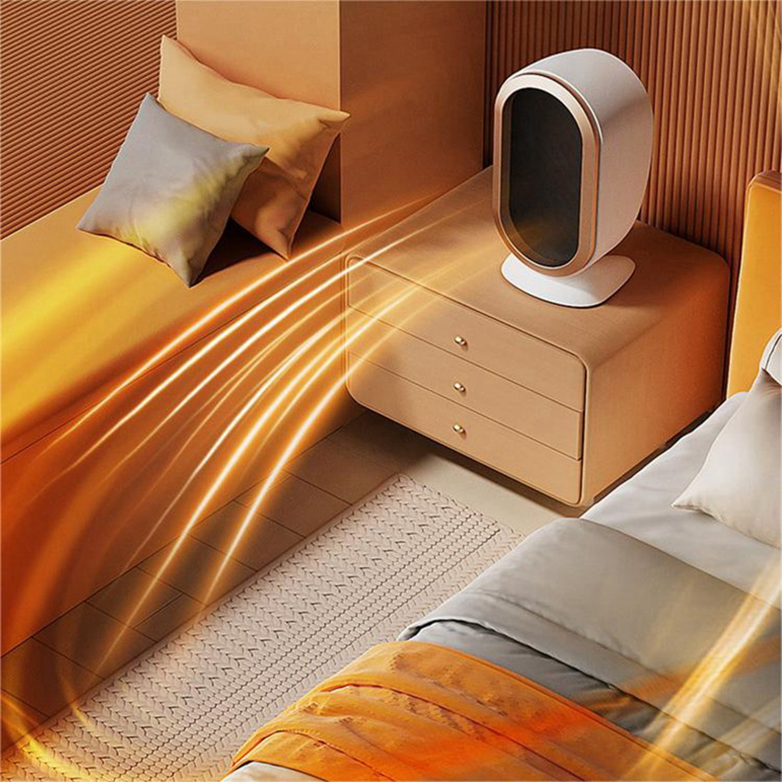 LUODU Bathroom Heater Fan Light Combo Mini Display Tent Portable Battery Heater Cordless Outdoor