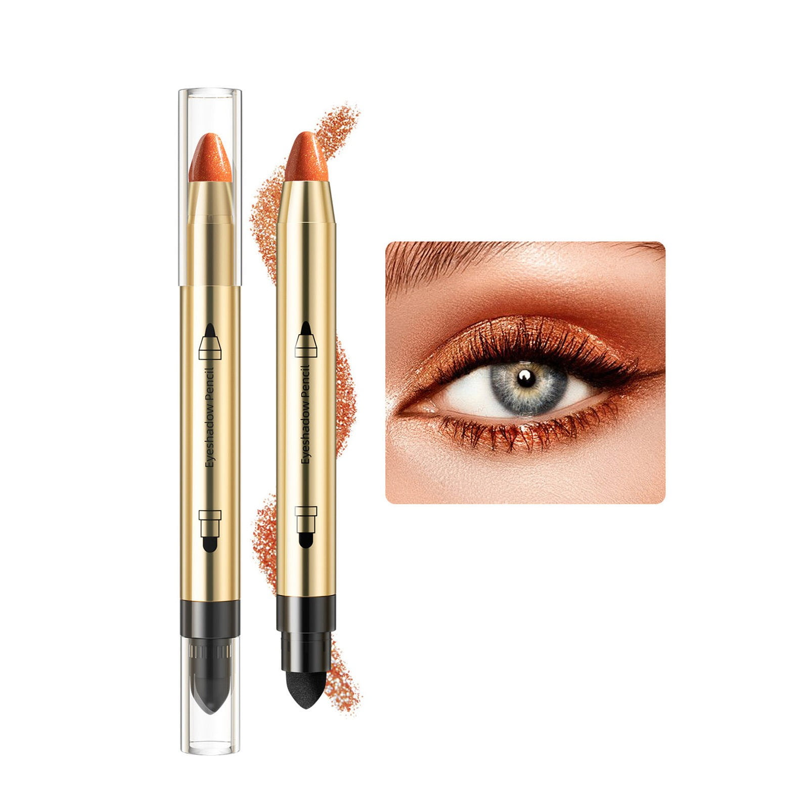LUODU Double Ended Eyeshadow Stick Waterproof Glitter Eyeshadow Pen Creamy Eye Shadow
