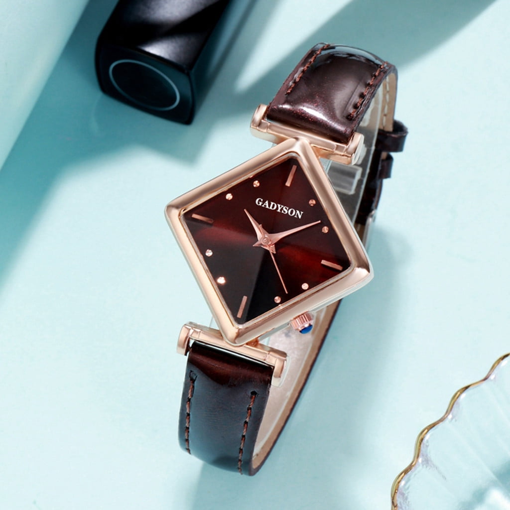 LUODU Easy Read for Women Watch Leather Case Small Stainless Steel Watch Band Men Leather Expandable Wrist Watch Bands Ladies Leather Watch Band Mens Walmart