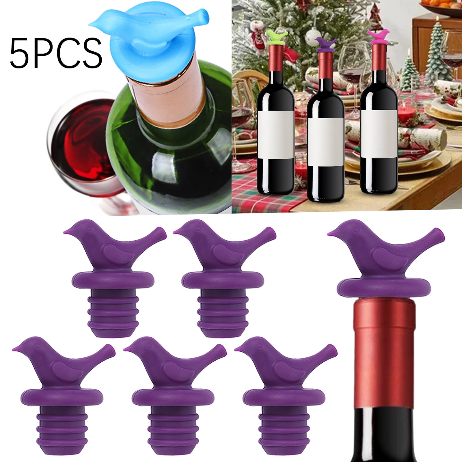 LUODU Glass Bottles with Caps Stoppers Christmas Bubble Airlock Stopper