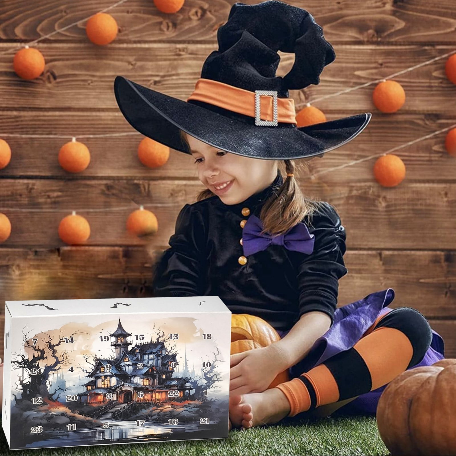 LUODU Halloween Decorations Indoor 2024 Advent Calendar 24 Natural
