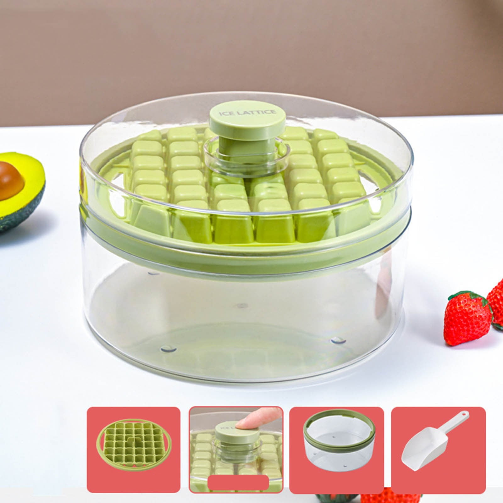 LUODU Ice Trays for Freezer with Large Small Cubes Ice Tray Silicone