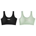 thumbnail image 1 of LUOGENLI 2 PCS Teen Girls' Sports Bra Racerback Straps & Soft Elastic Waistband for 10 to 16 Years Girls Bras Comfortable 3X M, 1 of 3