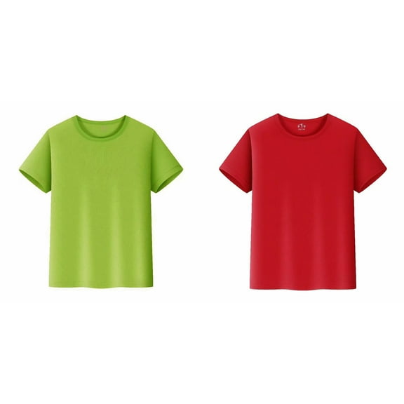LUOGENLI 2 Pack Boys Shirts Size 12 Kids T Shirts Short Sleeve Plain Top Tees Boy & Girl Unisex Toddler Children Crew Neck T Shirt Boys Shirts Size 6-7 Boys Shirts Size 6 L