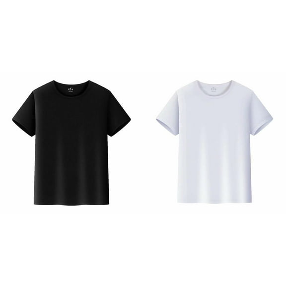 LUOGENLI 2 Pack Boys Shirts Size 8 Button Down Kids T Shirts Short Sleeve Plain Top Tees Boy & Girl Unisex Toddler Children Crew Neck T Shirt Boys Shirts Size 5T Boys Shirts Size 10 M