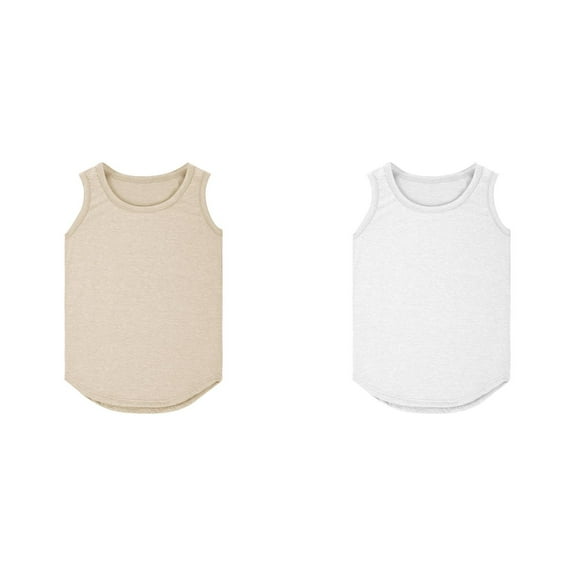 LUOGENLI 2 Pack Girls Tank Tops Kids Summer Crewneck Sleeveless Shirts Dancewear 3 To14 Years Crop Tops for Girls 10-12 120