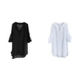 thumbnail image 1 of LUOGENLI 2 Pack Little Girl's Kids Swimsuit Beach Cover up for Girl Chiffon Shirt Bikini Beachwear Bathing Suit Beach Dress Swim Coverup The 7th of July Shirts for Girls 12-14 S, 1 of 6