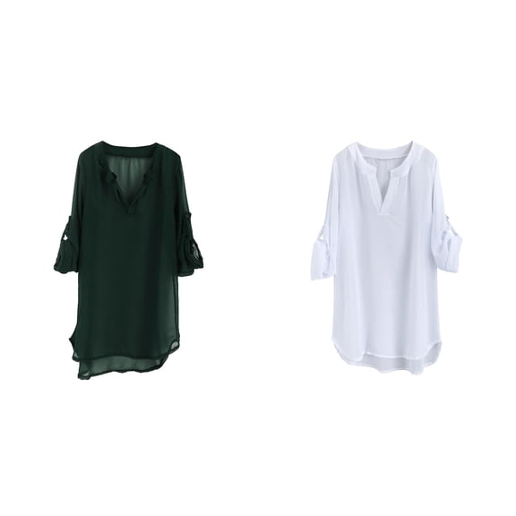 LUOGENLI 2 Pack Little Girl's Kids Swimsuit Beach Cover up for Girl Chiffon Shirt Bikini Beachwear Bathing Suit Beach Dress Swim Coverup Girls Summer Tops S