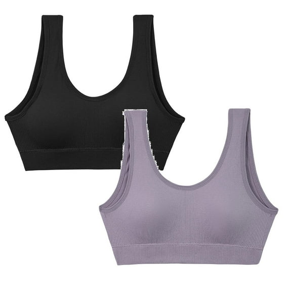 LUOGENLI 2 Pack Sports Bras for Women High Support Padded Women Back Wrap Chest without Steel Ring Gathering Bra Versatile Glare Yoga Sports Bra Sports Bras for Women Plus Size Pack L