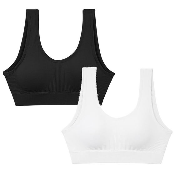 LUOGENLI 2 Pack Sports Bras for Women Large Bust Not Padded Women Back Wrap Chest without Steel Ring Gathering Bra Versatile Glare Yoga Sports Bra Sports Bras for Women Large Bust M