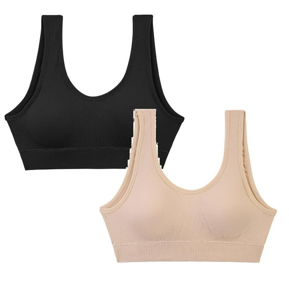 LUOGENLI 2 Pack Sports Bras for Women Padded Women Back Wrap Chest without Steel Ring Gathering Bra Versatile Glare Yoga Sports Bra Sports Bras for Women Plus Size 3X XL
