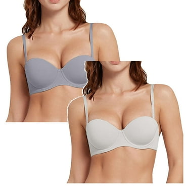 LUOGENLI 2 Pack Sports Bras for Women Plus Size High Support Women's One Fab Fit Underwire Bra Demi T Shirt Bra Convertible Bras for Women Sports Bras for Women Plus Size High 85B