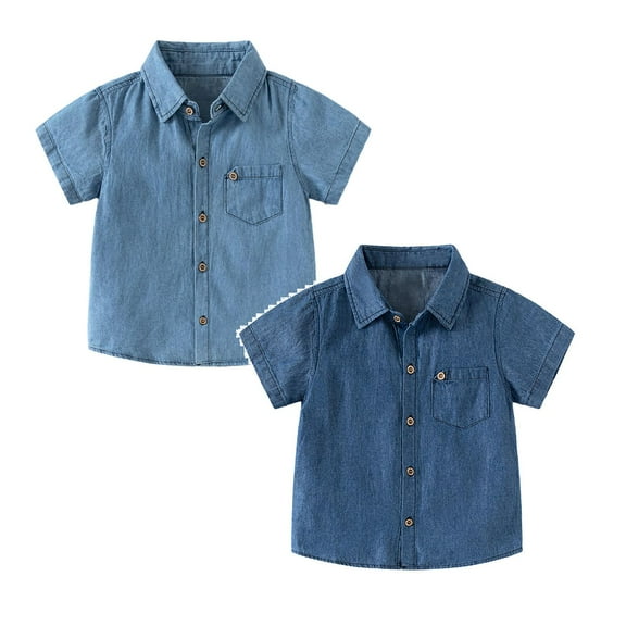 LUOGENLI 2 Pack Summer Toddler Boys Girls Short Sleeve Solid T Shirt Tops Coat Clothes Tops for Boys 14-16 110