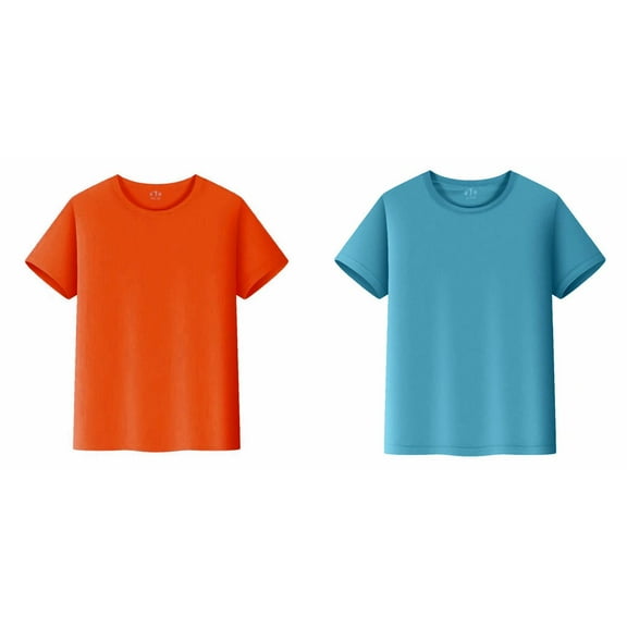 LUOGENLI 2 Pack T-shirts for Boys Kids T Shirts Short Sleeve Plain Tops Tees Boy & Girl Unisex Toddler Children Crew Neck T Shirt Shirts for Boys Teens Summer Tops for Boys Size S