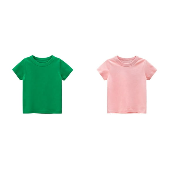 LUOGENLI 2 Pack T-shirts for Boys Kids T Shirts Short Sleeve Plain Tops Tees Boy & Girl Unisex Toddler Children Crew Neck T Shirt Shirts for Boys Teens Summer Tops for Boys Size 120