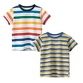 thumbnail image 1 of LUOGENLI 2 Pack Toddler Kids Baby Boys Girls Striped Short Sleeve Crewneck T Shirts Tops Tee Clothes for Children Tops for Boys 7-8 110, 1 of 6