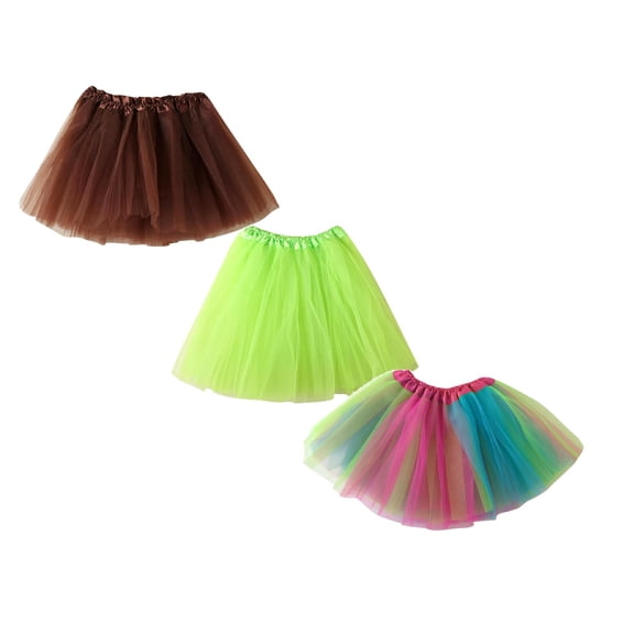 LUOGENLI 3 Pack Baby Girls Soft Tutu Skirt Toddler Party Carnival Girl Mesh Tutu Soild Dance Princess Skirt Fourth of July Dresses for Girls Size 6/7 One Size