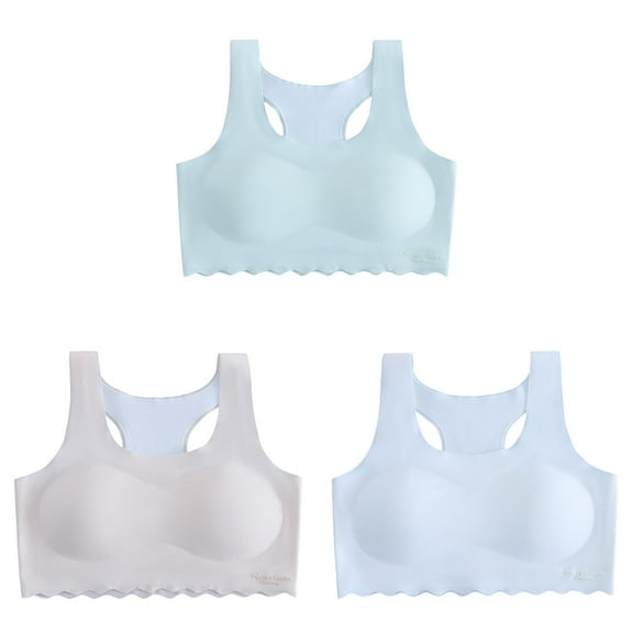 LUOGENLI 3 Pack Girl Bras Comfortable Kids Girls Underwear Cotton Bra Vest Children Underclothes Sport Undies Clothes Girl Bralettes with Support Girl Bras Push Up Plus Size L