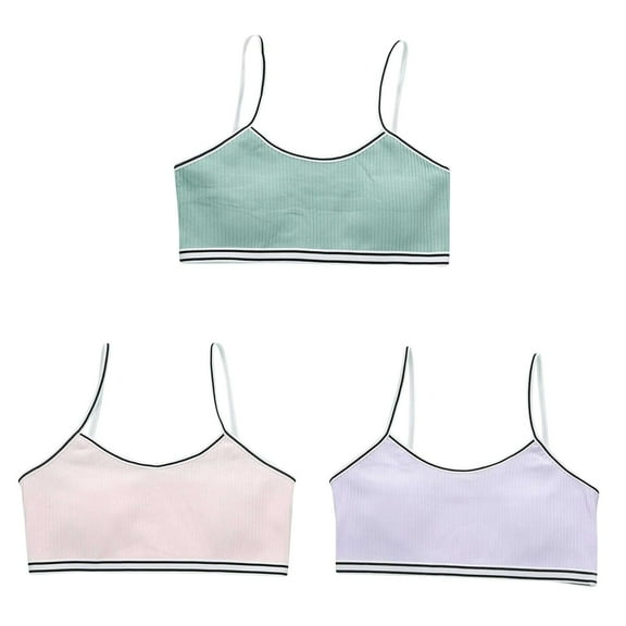 LUOGENLI 3 Pack Girl Bras Wireless Small Kids Girls Underwear Bra Vest Children Adjustable Shoulder Strap Underclothes Undies Clothes Girl Bras Girl Bras 34B L