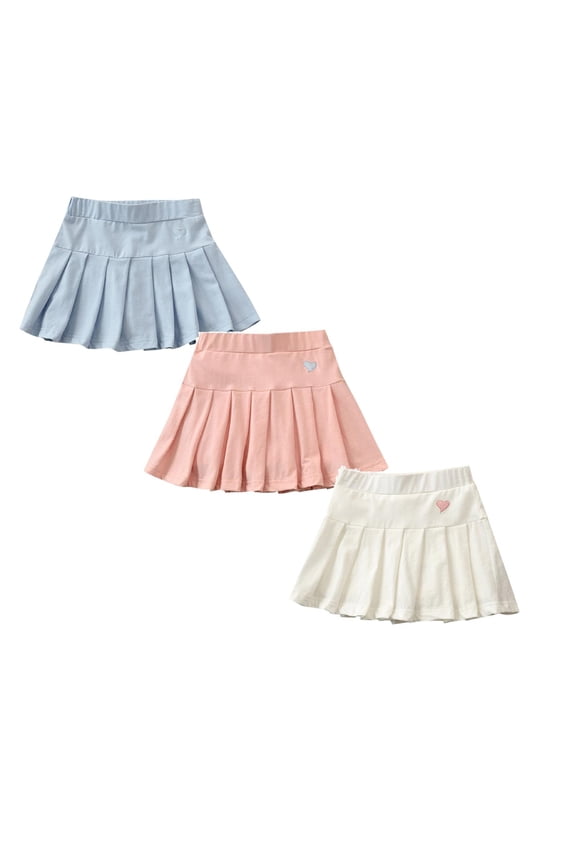 3 Pack Girls Pleated Skirt School Skirt Mini Skirt Pleated Cheer Skirt Casual Skater Skirt Girls Fourth of July Dress Size 8-9 110