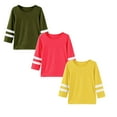 thumbnail image 1 of LUOGENLI 3 Pack T Shirts Tops for Girls 10-12 Crop Top Gymnastics Suit Kids Girls Casual Crewneck Tunic Tops Long Sleeve Pullover Sweatshirt Casual Loose Blouse T-Shirt 2Pcs M, 1 of 8