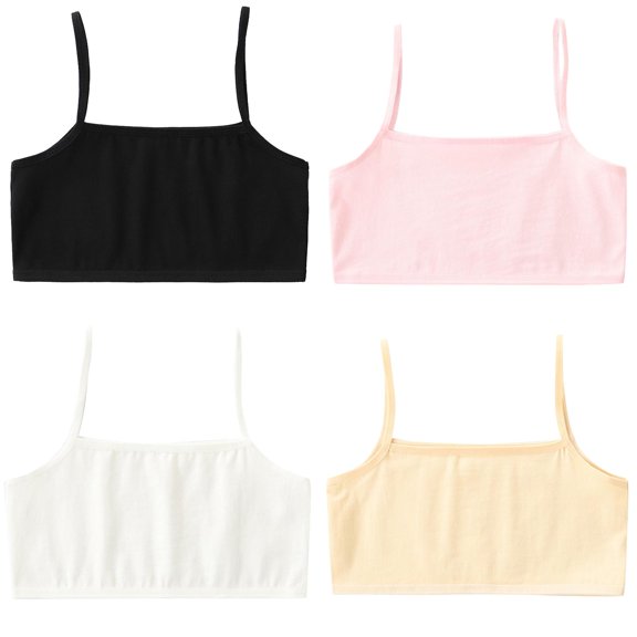 LUOGENLI 4 PCS Kids Girls Underwear Bra Vest Children Underclothes Sport Undies Clothes 4PCS Girls Bras Comfortable Push up M