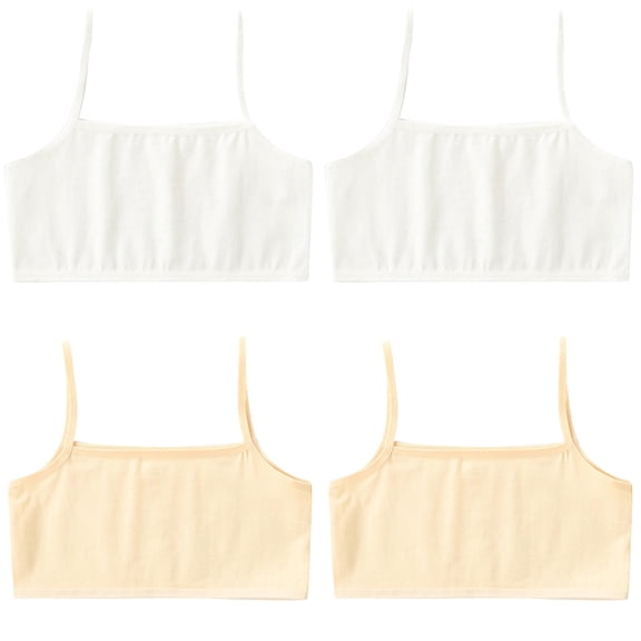 LUOGENLI 4 PCS Kids Girls Underwear Bra Vest Children Underclothes Sport Undies Clothes 4PCS Girls's Bras Front Closure L