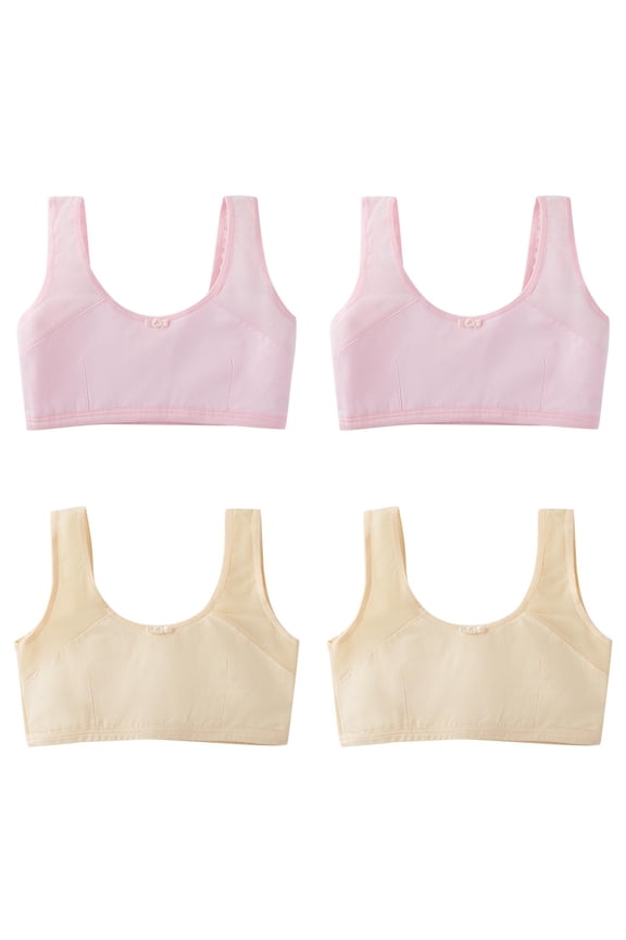 4 PCS Kids Girls Underwear Cotton Bra Vest Children Underclothes Sport Undies Clothes Girls Bras Underwire L