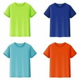 thumbnail image 1 of LUOGENLI 4 Pack Kids T Shirts Short Sleeve Plain Tops Tees Boy & Girl Unisex Toddler Children Crew Neck T Shirt The 7th of July Shirts for Boys 11-12 M, 1 of 8