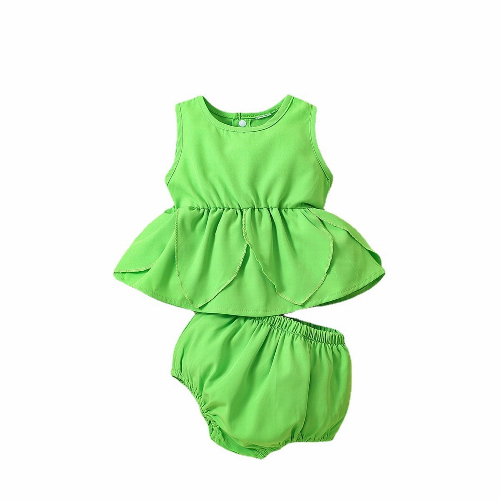 LUOGENLI 4T Girls Summer Outfits Summer Dress European and Solid Color