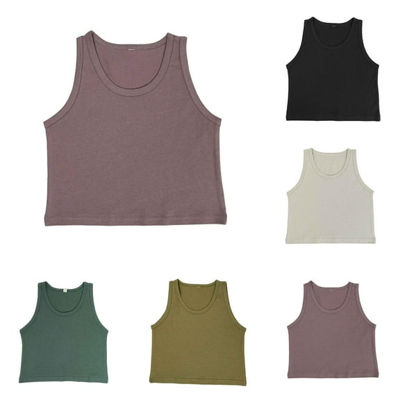 LUOGENLI 5 Pack Toddler Boys Girls Sleeveless Summer Casual Tops Beach Holiday Shirts Vest The 7th of July Shirts for Girls 10-12 Cropped 90