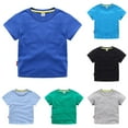 thumbnail image 1 of LUOGENLI 6 Pack Boys and Girls' Classic Fit Crewneck T Shirt | Organic Cotton Soft Pack Short Sleeve Basic Toddlers and Kids Shirts for Boys 10-12 90, 1 of 9