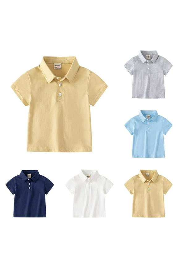 6 Pack Kids Toddler Flannel Shirt Jacket Soild Short Sleeve Lapel Button down Shacket Baby Boys Girls Shirt Top Outwear Tops for Boys Trendy 100