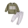 thumbnail image 1 of LUOGENLI Baby Boy Pants Set Months Toddler Boys Long Sleeve Letter Prints Tops and Pants Child Kids 2Pcs Set Outfits Kids Clothese Baby Boy Pants 6-9 Months Cotton 18-24 Months, 1 of 9