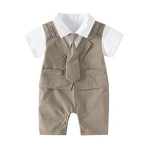 LUOGENLI Baby Boy Pants Sets 3-6 Months Baby Boy Gentleman White Shirt Vest Bowtie Tuxedo Onesie Jumpsuit Overall Romper Baby Boy Pants Set 0-3 Months Baby Boy Pants 0-3 Months Summer 3-6 Months