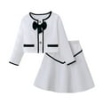 thumbnail image 1 of LUOGENLI Baby Girl Rompers 0-3 Months 4Th of July Girls' Small Fragrance Suit and White Bow Round Neck Coat Skirt Two Piece Children's Set Baby Girl Rompers 3-6 Months Long Sleeve White 9-10Y, 1 of 6