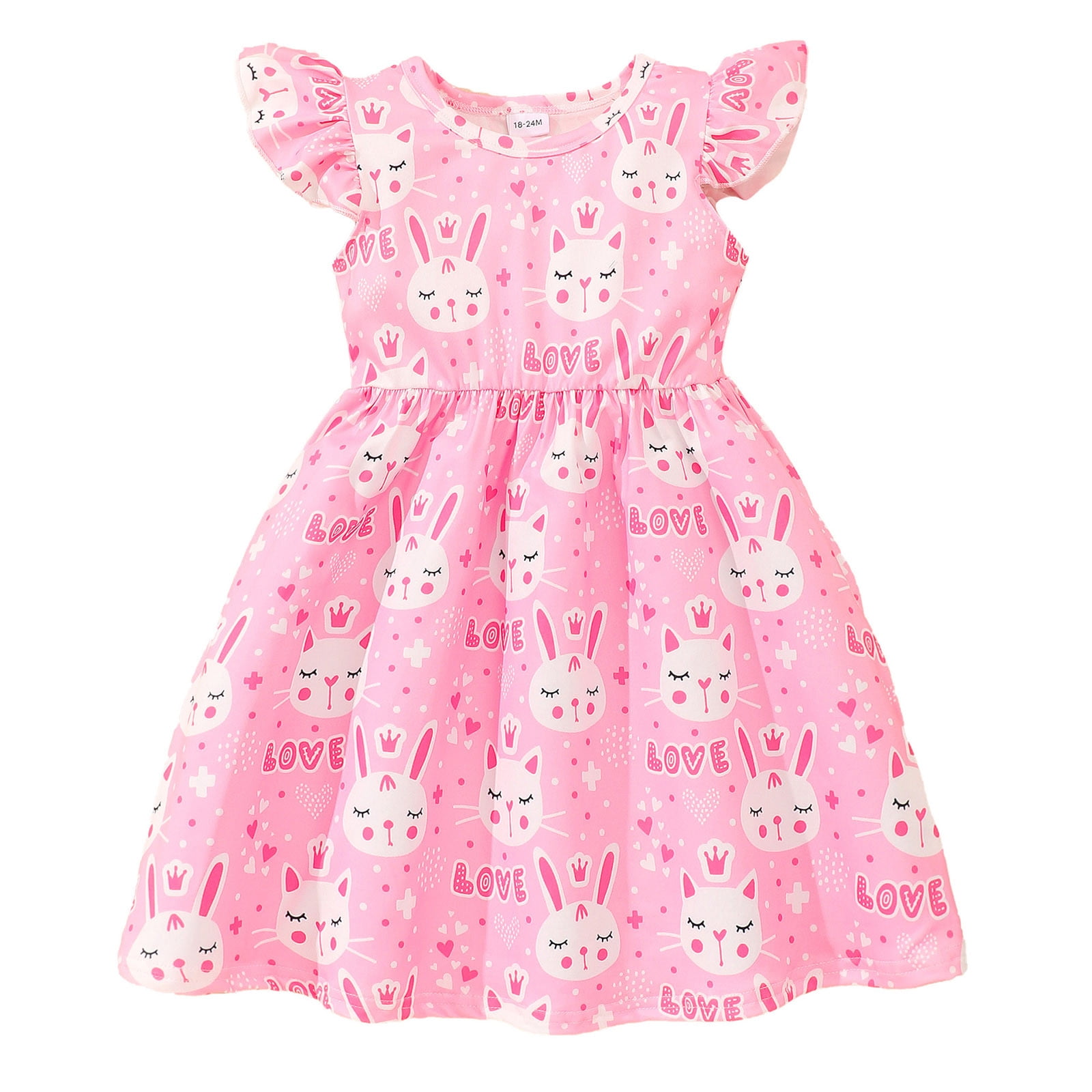 LUOGENLI Baby Girls' Dresses 0-3 Months Toddler Girls Fly Sleeve ...