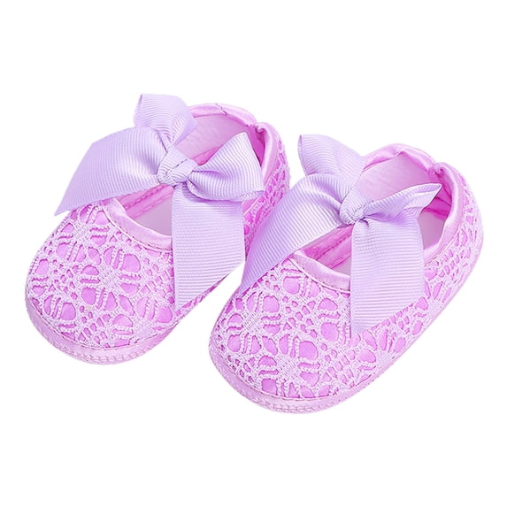 LUOGENLI Baby Shoes Size 3 Children Toddler Shoes Spring and Summer Girls Floor Sports Shoes Elastic Belt on Ribbon Bow Light and Comfortable Baby Shoes 0-3 Months Gender Neutral 13