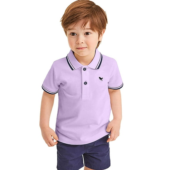 LUOGENLI Big Boys Shirts Size 14-16 Kids Boys Short Sleeve Casual Striped Shirt Button Closure Loose Fashion Comfortable & Soft Fabric Boys Shirts Size 6 Yellow Boys Shirts Purple 5-6 Years