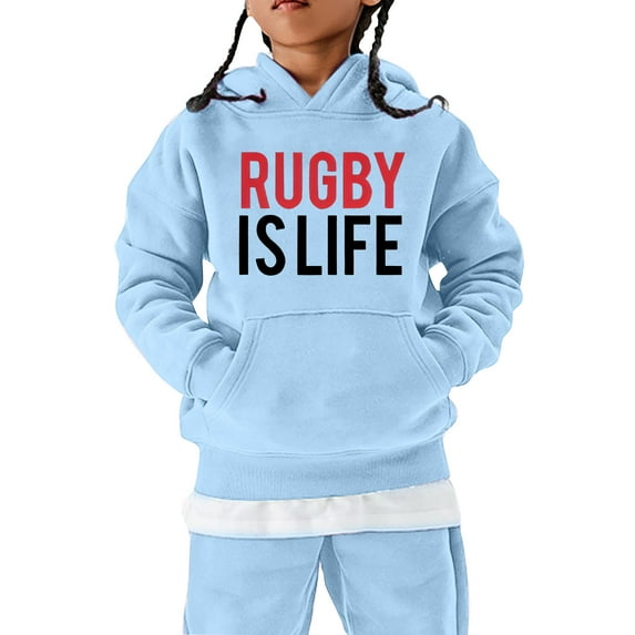 LUOGENLI Girls Hoodies Size 7-8 with Zipper Football Fans Sports Gift Sweatshirt Vintage Rugby Player Sports Retro Kids Girls Boys Rugby Pullover Hoodie 4-5 Years