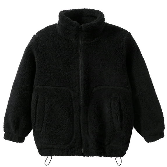 LUOGENLI Boys Jacket 8 Toddler Girls Boys Winter Long Sleeve Warm Solid Color Thicken Stand Drawstring Thermal Coat Jacket Boys Jackets Size 6-7 Boys Jackets Size 8-10 Sports 5-6 Years
