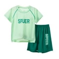 thumbnail image 1 of LUOGENLI Boys Outfits Kids Summer Comfortable Sweat Absorption T Shirt Shorts 2Pc Casual Sports Suit Children'S Clothing Boys Suits Size 14 Black Boys Outfits Size 6 Shorts 4-5 Years, 1 of 5