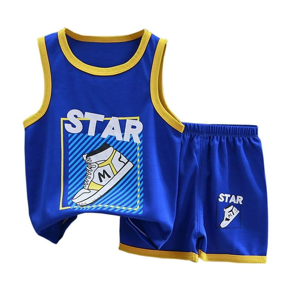 LUOGENLI Boys Outfits Size 7 for Photos Kids Summer Comfortable Sweat Absorption T Shirt Shorts 2Pc Casual Sports Suit Children's Clothing Boys Outfits 5T Long Pants Boys Suits Size 8 Blue 13-14Years