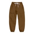 thumbnail image 1 of LUOGENLI Boys Pants 4T with Adjustable Waist Boys Kids Summer Casual Cargo Pants Solid Color Comfortable Loose Sweatpants Trousers for Sports Activewear Boys Pants Size 12 Long Coffee B, 1 of 8