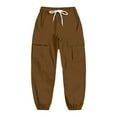 thumbnail image 1 of LUOGENLI Boys Pants 4T with Adjustable Waist Boys Kids Summer Casual Cargo Pants Solid Color Comfortable Loose Sweatpants Trousers for Sports Activewear Boys Pants Size 12 Long Coffee E, 1 of 8