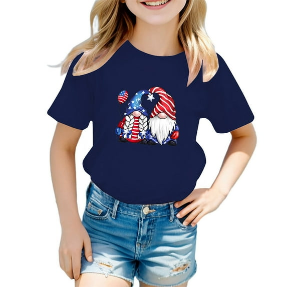 LUOGENLI Boys T Shirts Size 8 White Kids Boys Girls America Flag Shirts 4th of July T Shirt Toddler Girls Cotton Patriotic Tops Tee Independence Day Clothes Boys T Shirts Navy 3-4 Years